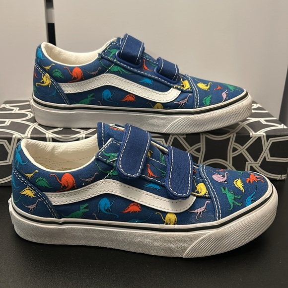 Vans Kids Dino Old School V Velcro Sneakers Size 3 - Picture 3 of 10
